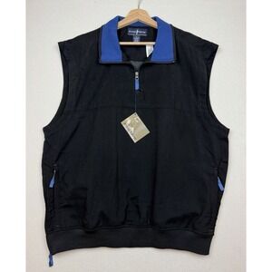 NEW Arnold Palmer‎ Vest Mens XL Golf Pullover 1/4 Zip Sleeveless Jacket Black
